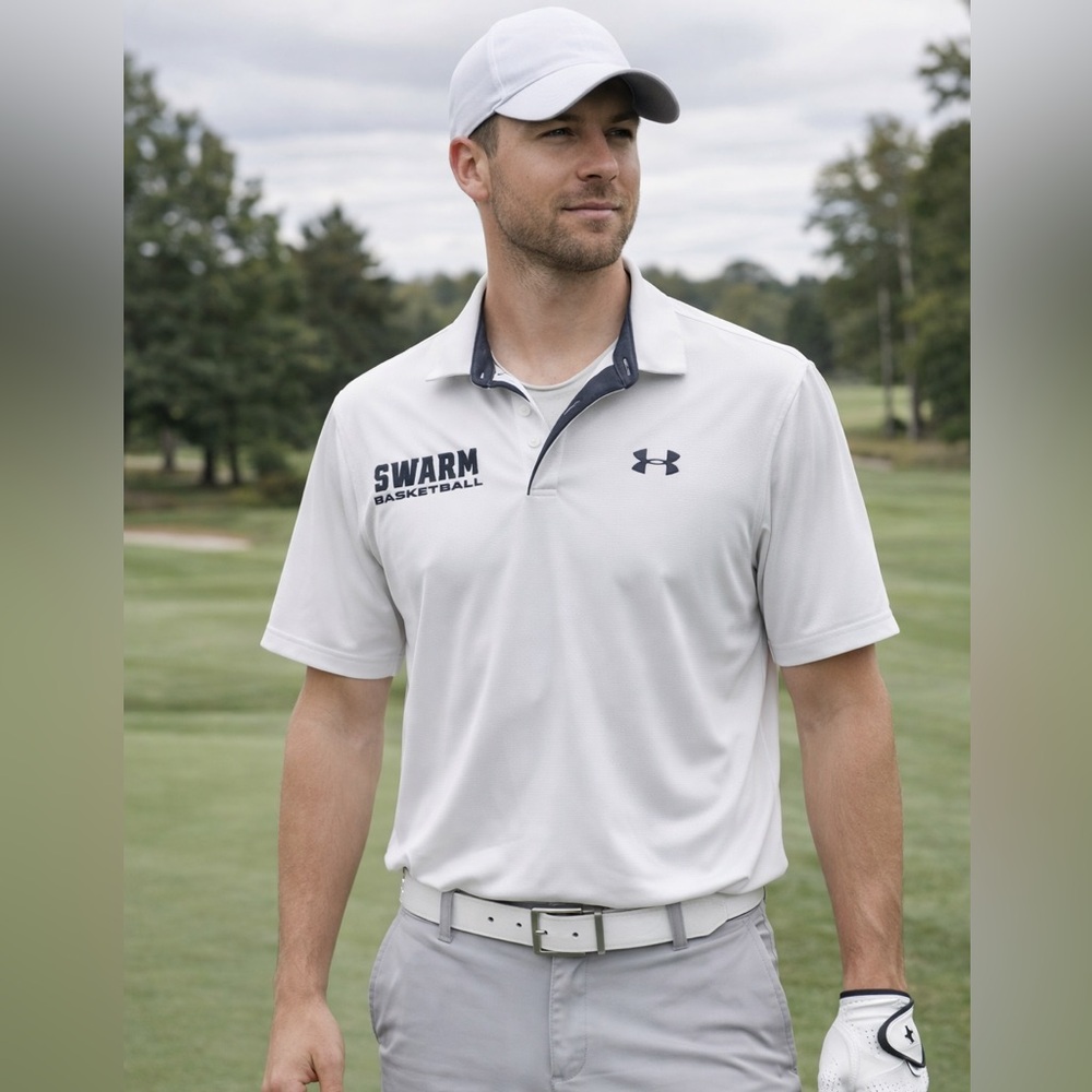 LG White Men's Polo Shirt